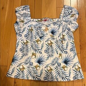 Joe Browns coconut print vacation top short sleeve blouse